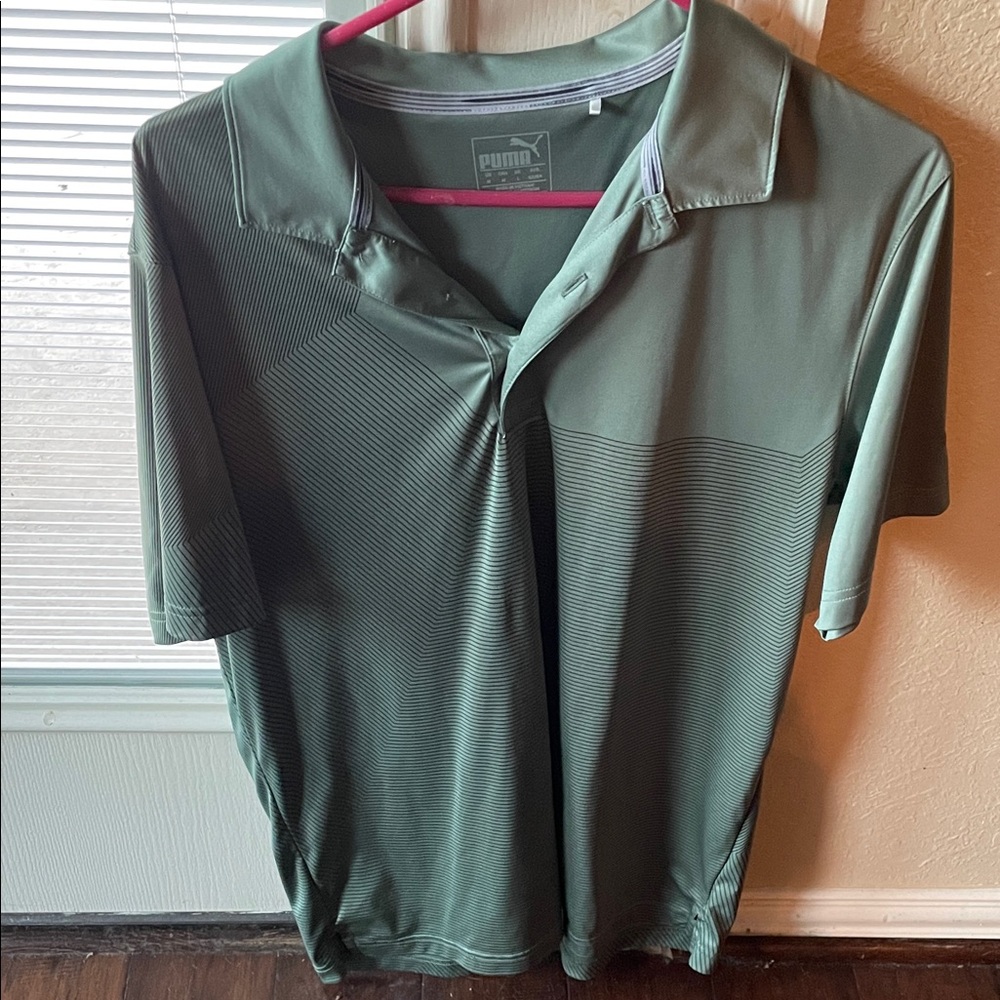 Puma Olive Green Polo Shirt Men’s Medium